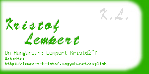 kristof lempert business card
